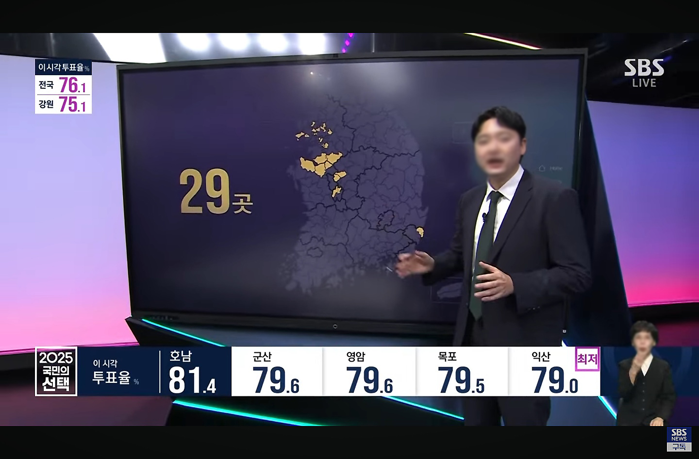 개표방송터치스크린